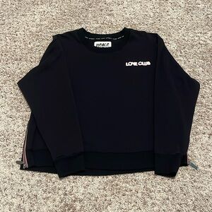 Peace Love World Women’s Side Zipper Black Sweatshirt